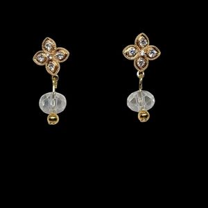 Gold and Crystal Drop Earrings